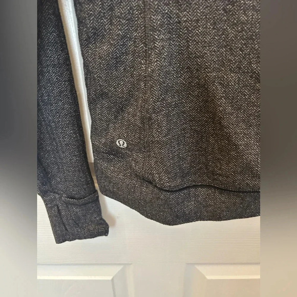 Lululemon Think Fast Pullover Heathered Herringbone Black Size 6 - Picture 4 of 5